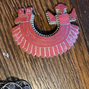Zuni Native American brooch . Signed piece